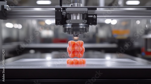 Selective focus. 3D-printed organ on a sterile tray in medical research