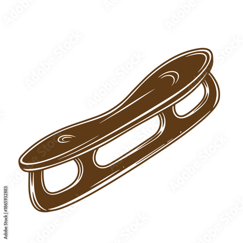 Brown metal bottle cap opener on white background