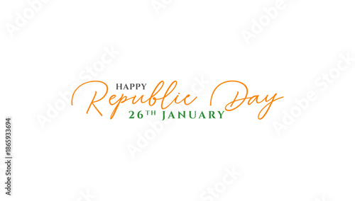Clean Line Art Happy Republic Day Minimal Typography