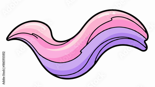 Swirling strands of pastel pink and lavender colored abstract flowing material