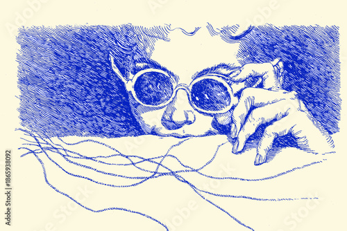 Retro Cartoon Monkey with Cassette Player