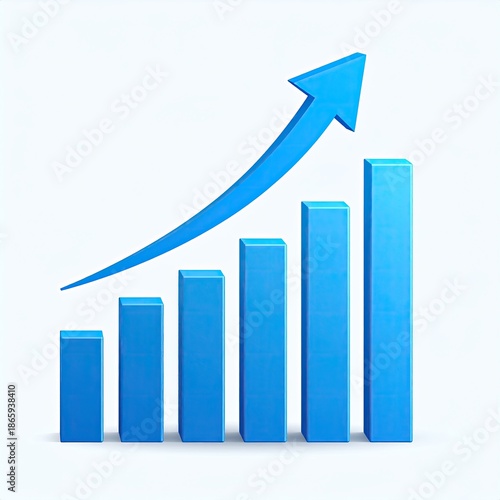 Blue rising bar graph with arrow, illustrating growth Free Download Blue rising bar graph with arrow, illustrating growth - GFXLoad