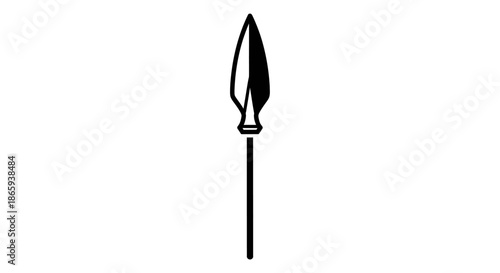 Stylized Illustration of a Simple Spearhead on a Shaft.