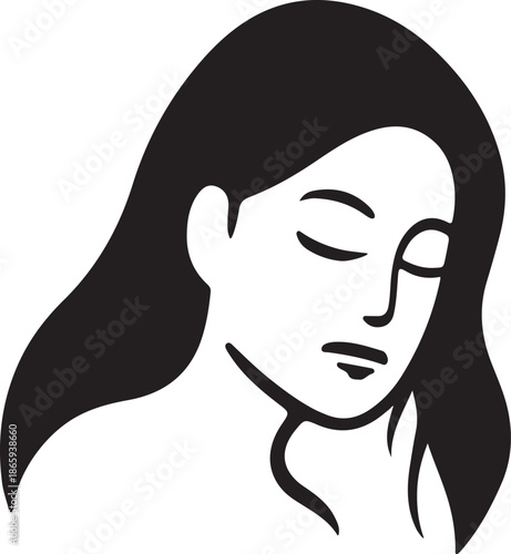 A peaceful moment of contemplation for a woman with closed eyes and serene expression.