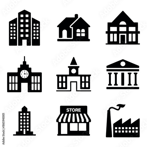 Building icons collection