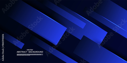 Futuristic dark blue abstract banner background. Cool background design with overlapping square patterns and a light pattern concept. Vector eps10