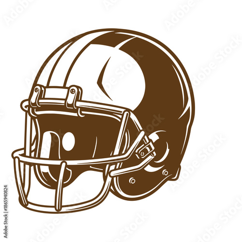 American football helmet with face guard  sports equipment illustration