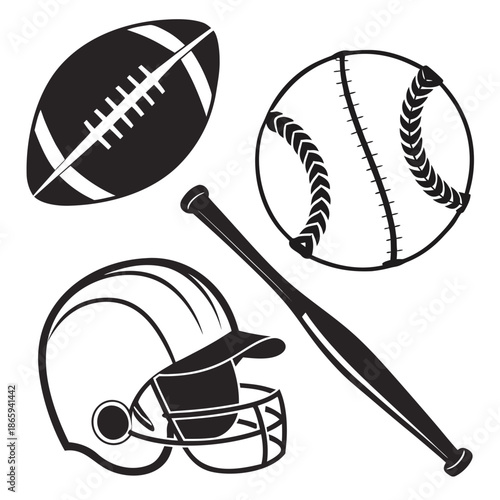 Sports equipment illustration
