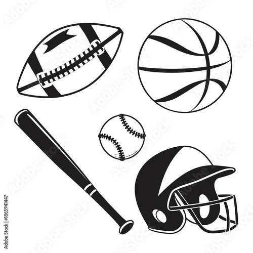 Sports equipment illustration
