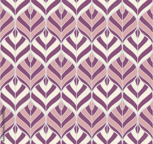 Leafs style geometric pattern. Seamless abstract geometric pattern. Ornament for fabric, packaging, Decorative print. Cloth design, wallpaper.