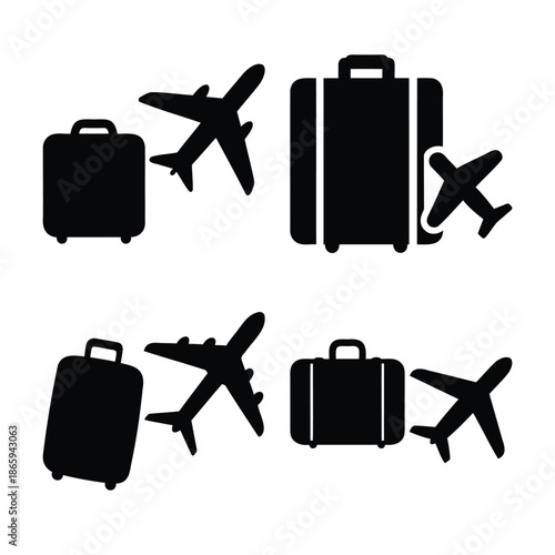 Vacation planning, global adventure, airport transport symbols Vector