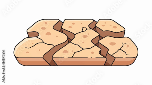 Stylized cracked earth, showing dry, arid terrain with irregular polygonal shapes