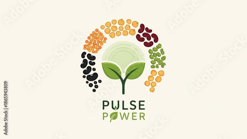 Green Plant Growing with Vibrant Colored Footprints Symbolizing Pulse Power