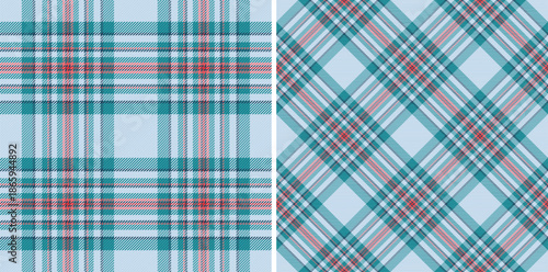 Background fabric plaid of pattern check vector with a tartan textile seamless texture. Set in trendy colors for festive season decorations.