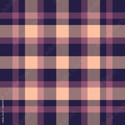 Factory vector tartan check, pure textile background texture. Masculine plaid seamless pattern fabric in orange and dark colors.