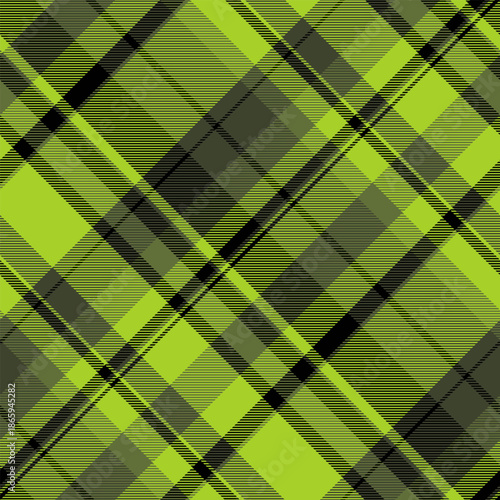 Livingroom check textile texture, majestic tartan fabric background. Warmth vector plaid pattern seamless in lime and dark colors.
