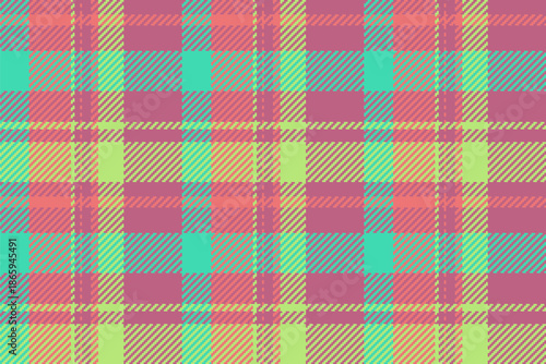 Micro seamless pattern plaid, discount fabric check texture. Glamour vector textile background tartan in pink and green colors.