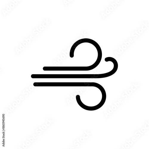 Modern wind icon symbolizing speed and movement in design