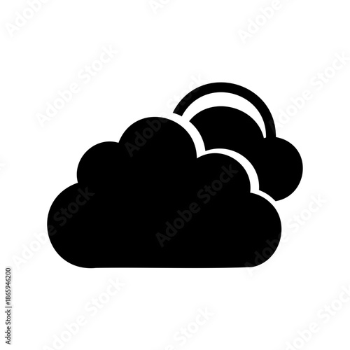 Black cloud icon with the sun obscured symbolizing partly cloudy weather