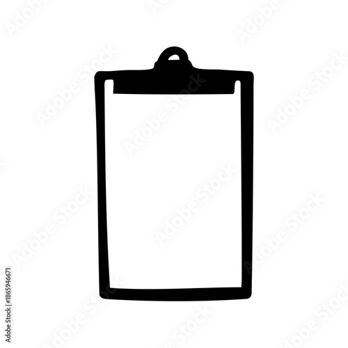 Isolated black clipboard vector graphic element on a plain white background