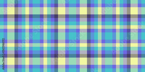 Exotic background fabric check, infant texture textile vector. Fashioned plaid seamless tartan pattern in indigo and cyan colors.