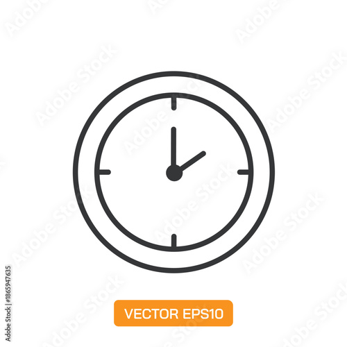 Clock Icons. Thin Line Symbol Elements Collection.