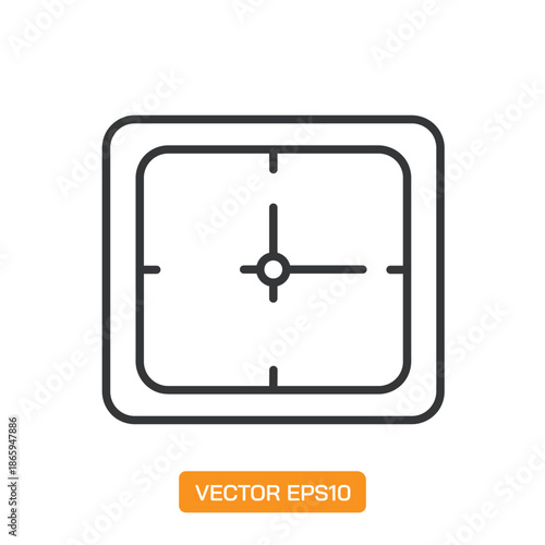 Clock Icons. Thin Line Symbol Elements Collection.