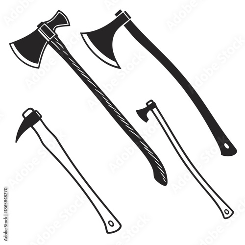 Collection of axes and hatchets