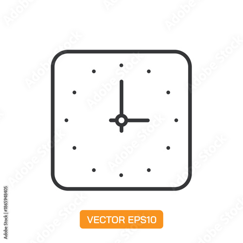 Clock Icons. Thin Line Symbol Elements Collection.