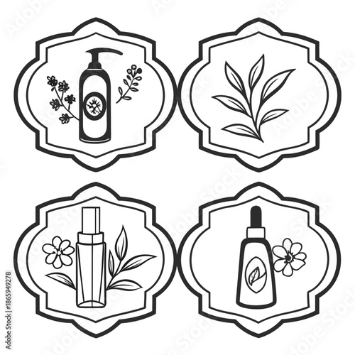 Set of vintage cosmetic labels