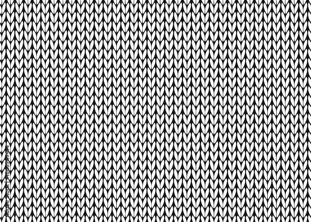 Ταπετσαρία Close up view of a black and white knitted fabric texture