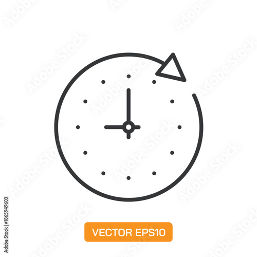 Clock Icons. Thin Line Symbol Elements Collection.