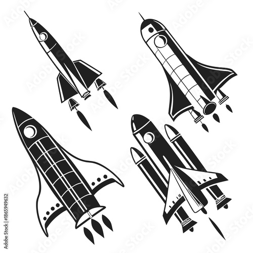 Collection of rocket illustrations