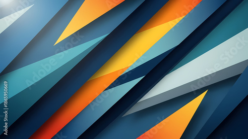 抽象的な三角形模様 上昇する光線 と 活気のあるカラー