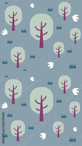 冬の季節のベクターイラスト　寒中見舞い