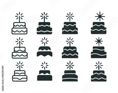 Anniversary Logo Collection. Celebrating anniversaries with creative photoshoots. Icon set. Set Logo of Celebrating anniversaries with creative photoshoots: