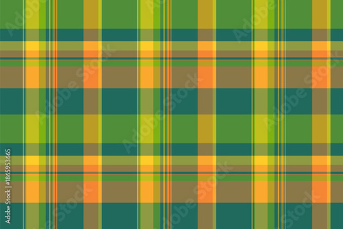 Golf seamless tartan texture, tablecloth fabric vector background. Woman pattern plaid check textile in amber and yellow colors.