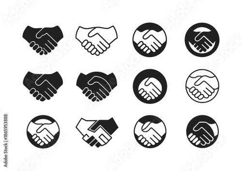 Diverse Unity Logos. Cultural diversity. Icon set. Set Logo of cultural diversity: handshake of cultures. harmonious logo variations of the same emblematic