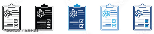 Research notes icon set in multiple styles