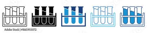 Test tubes icon set in multiple styles