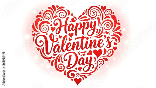 Valentine's day heart design with typography