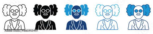 Scientist icon set in multiple styles