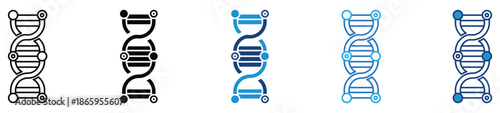 DNA icon set in multiple styles