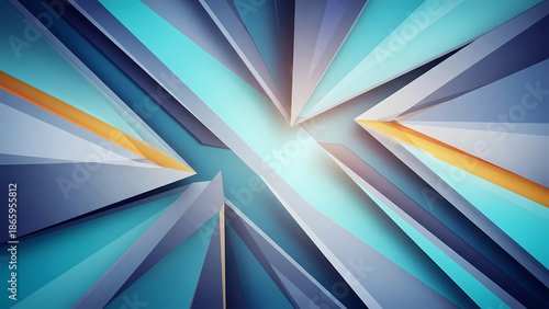 幾何学的形状の抽象的デザインと鮮やかな色彩の構成