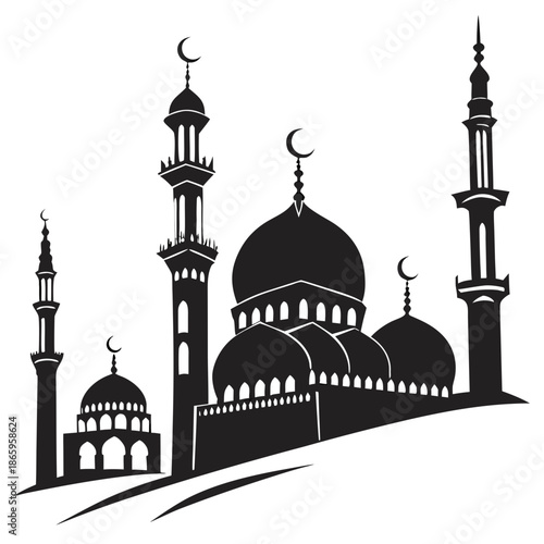 Silhouette of a mosque