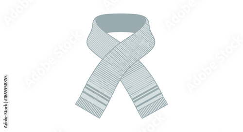 Light Blue Striped Scarf Winter Fashion Accessory Neckwear.