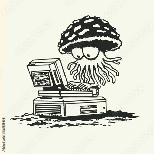 Angry Cloud Over a Broken Computer