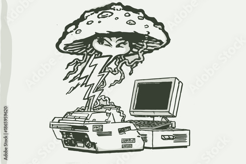 Angry Cloud Over a Broken Computer