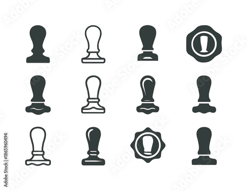 Notary Logo Variations. The Role of Notaries and Public Notary Services. Icon set. Set Logo of Notaries and Public Notary Services: wax seal stamp. harmonious