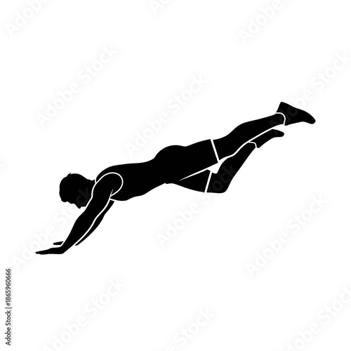 Human Silhouette Front Handstand Pose For Yoga Fitness Balance And Modern Wellness Design